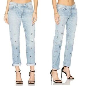 Hudson Jeans Light Blue Star Riley Crop Jeans Womens